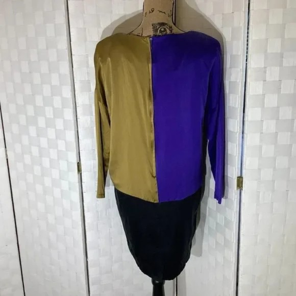 Donating June 1st Retro Mary Jo Bruno silk mini dress size 4 - Picture 3 of 10